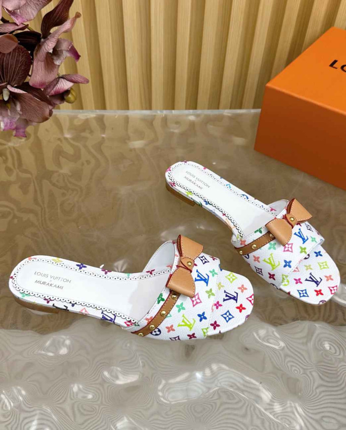 Louis Vuitton Women's Murakami Collaboration Print Slippers