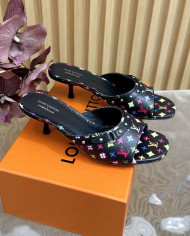 Louis Vuitton Murakami Collaboration Print High Heel Slides