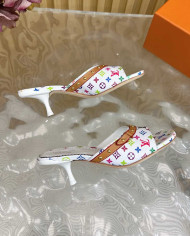 Louis Vuitton Murakami Collaboration Print High Heel Slides