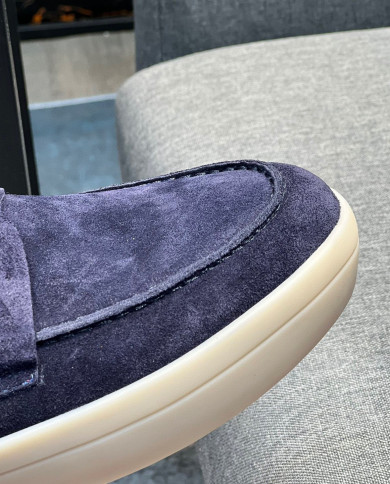Lora Piana Classic Lefu shoes cowhide  cashmere