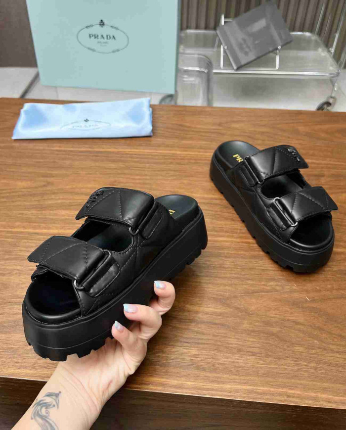 Prada Quilted Leather Sandals