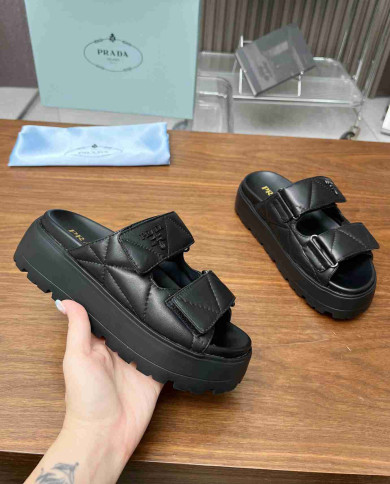 Prada Quilted Leather Sandals