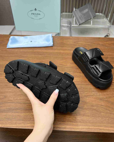 Prada Quilted Leather Sandals