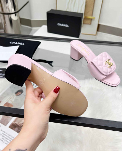 Chanel Heeled Slippers
