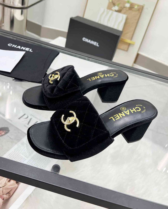 Chanel Heeled Slippers