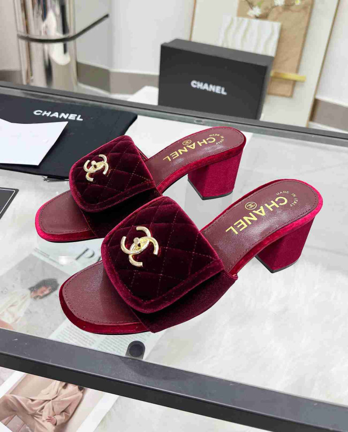 Chanel Heeled Slippers