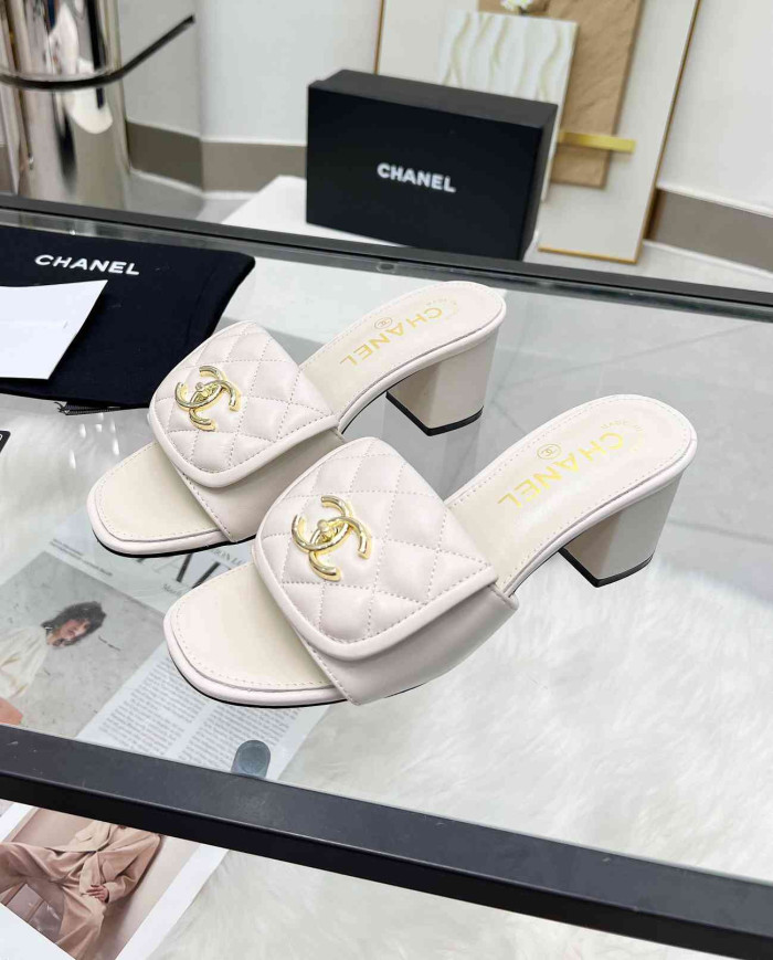 Chanel Heeled Slippers