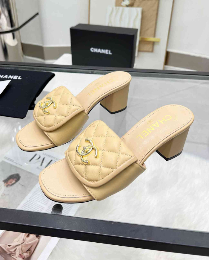 Chanel Heeled Slippers