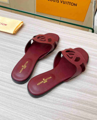 Louis Vuitton Cut out Logo Flat Slippers