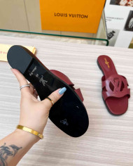 Louis Vuitton Cut out Logo Flat Slippers