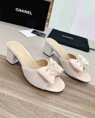 Chanel Bow Heeled Slippers