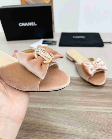 Chanel Bow Flat Slippers