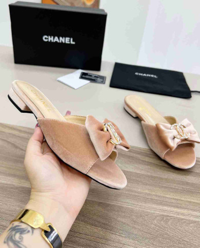 Chanel Bow Flat Slippers