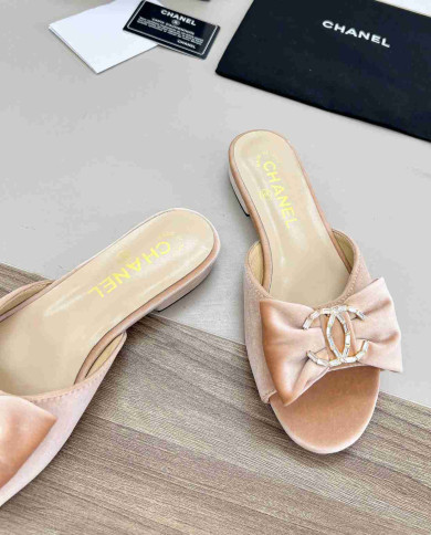 Chanel Bow Flat Slippers