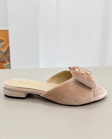 Chanel Bow Flat Slippers