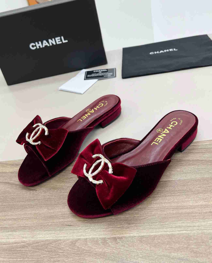 Chanel Bow Flat Slippers