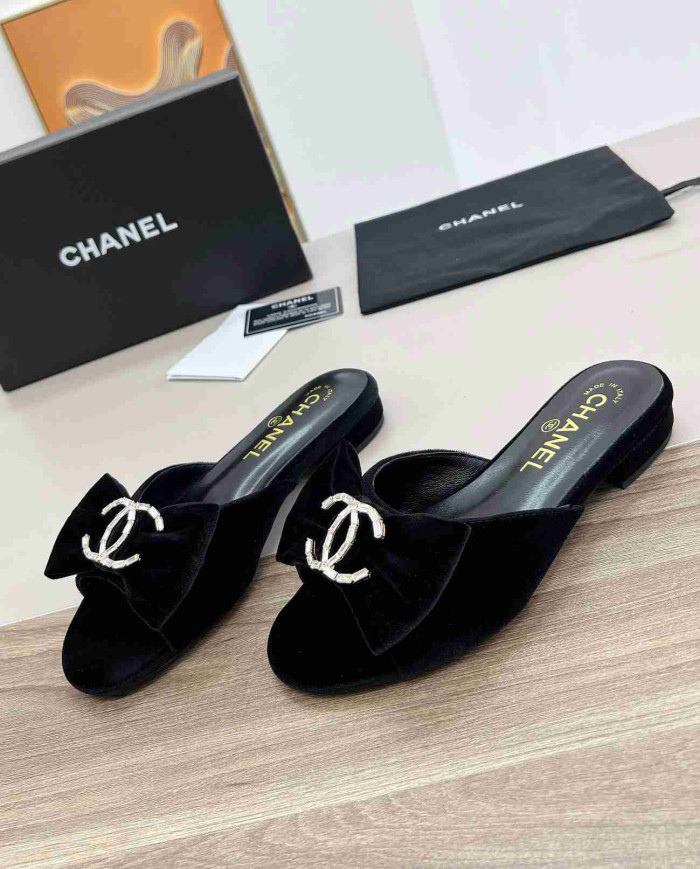 Chanel Bow Flat Slippers