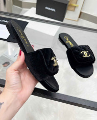 Chanel Double C Logo Flat Slippers