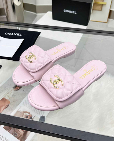 Chanel CC Logo Flat Slippers