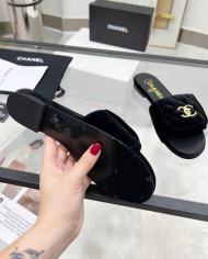 Chanel Double C Logo Flat Slippers