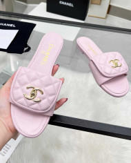 Chanel CC Logo Flat Slippers