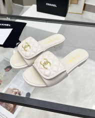 Chanel CC Logo Flat Slippers