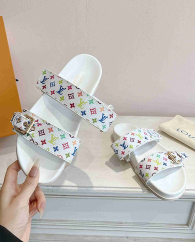 Louis Vuitton Women's Monogram Buckle Slippers