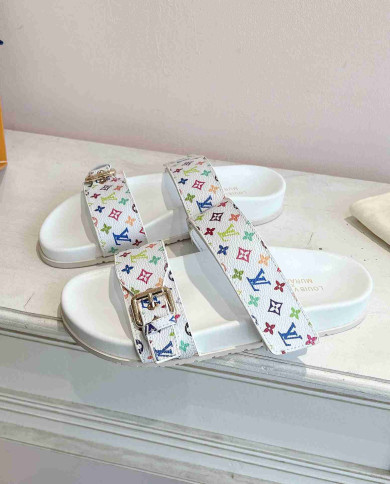 Louis Vuitton Women's Monogram Buckle Slippers
