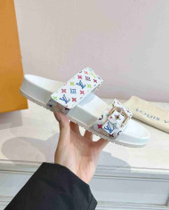 Louis Vuitton Women's Monogram Buckle Slippers