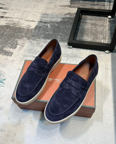 Lora Piana Classic Lefu shoes cowhide  cashmere