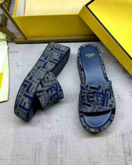 Fendi Women's FF Pattern Platform Slide Slippers