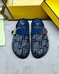 Fendi Women's FF Jacquard Buckle Slippers
