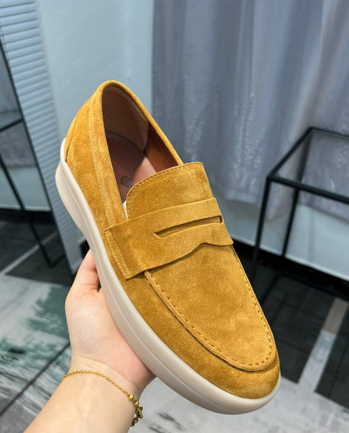 Lora Piana Classic Lefu shoes cowhide  cashmere