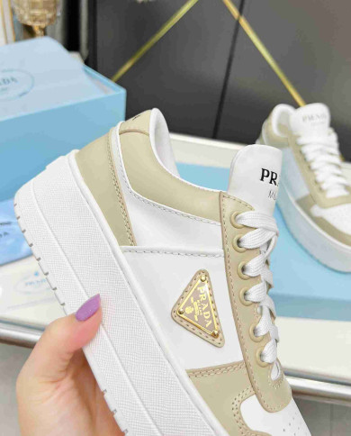 Prada Women's Downtown Bold Leather Sneakers