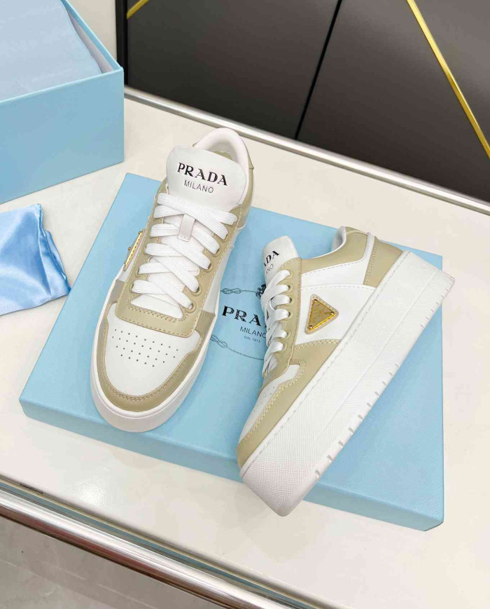 Prada Women's Downtown Bold Leather Sneakers