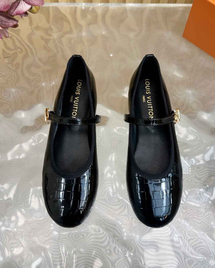 Louis Vuitton Women's Patent Leather Mary Jane Flats