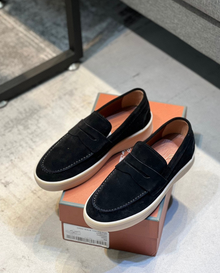 Lora Piana Classic Lefu shoes cowhide  cashmere