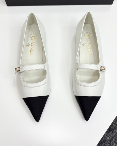 Chanel Pointed Toe Two Tone Flats
