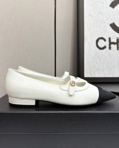 Chanel Pointed Toe Two Tone Flats