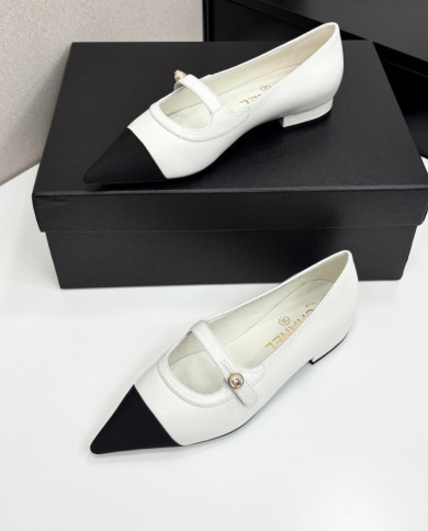 Chanel Pointed Toe Two Tone Flats