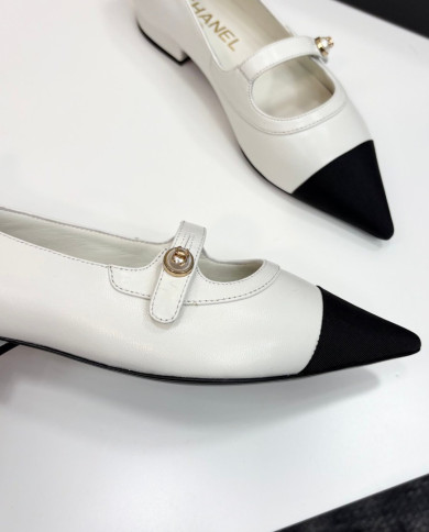 Chanel Pointed Toe Two Tone Flats