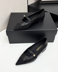 Chanel Pointed Toe Two Tone Flats