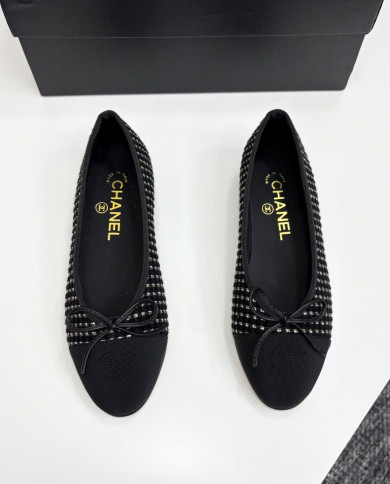 Chanel Studded Bowknot Flats