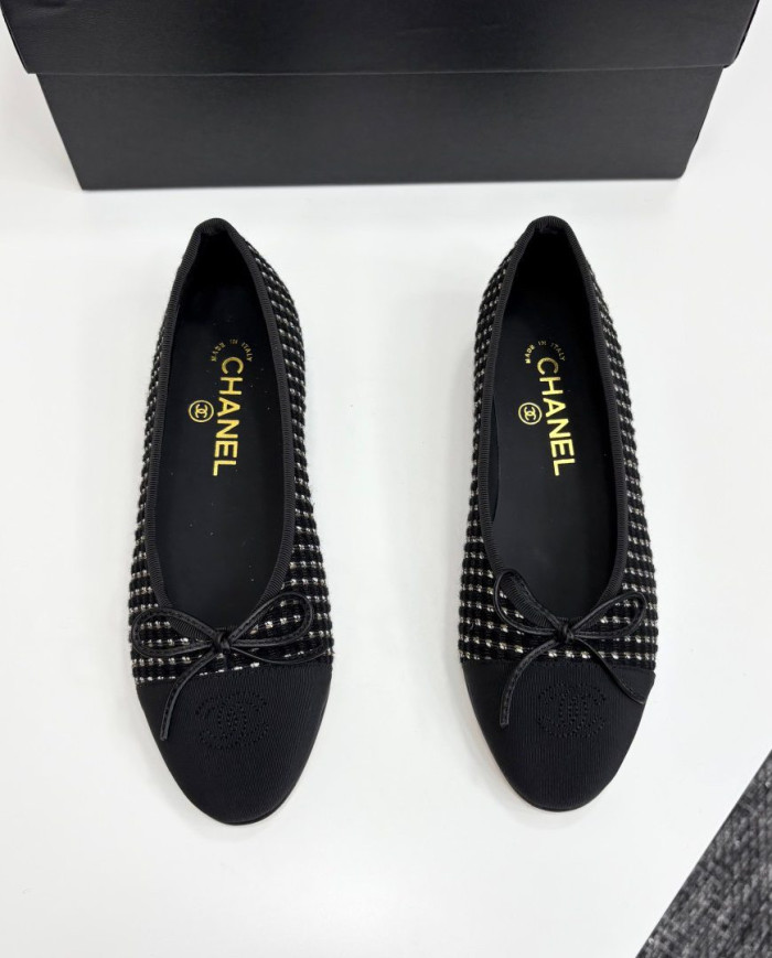 Chanel Studded Bowknot Flats