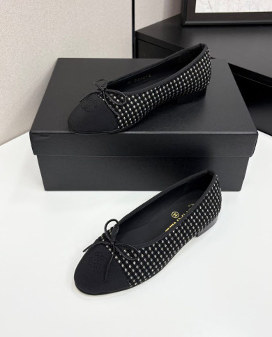 Chanel Studded Bowknot Flats