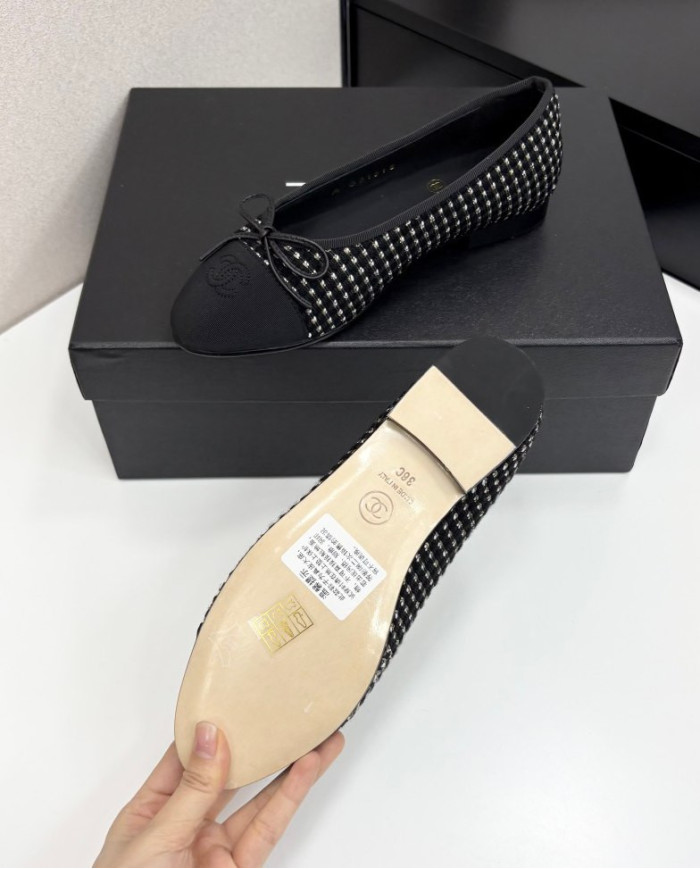 Chanel Studded Bowknot Flats