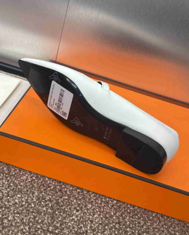 Hermes Kelly Buckle Pointed Toe Flats