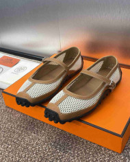 Hermes Kichu Mesh Mary Jane Flats
