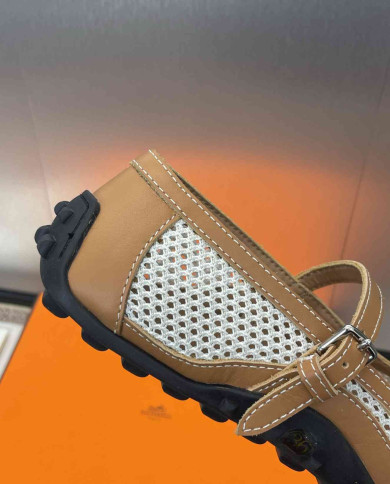 Hermes Kichu Mesh Mary Jane Flats