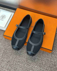 Hermes Kichu Mesh Mary Jane Flats
